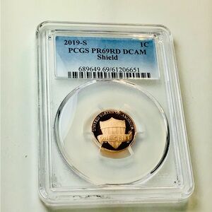 ✅❤️2019-S PCGS PR69RD DCAM Shield Penny